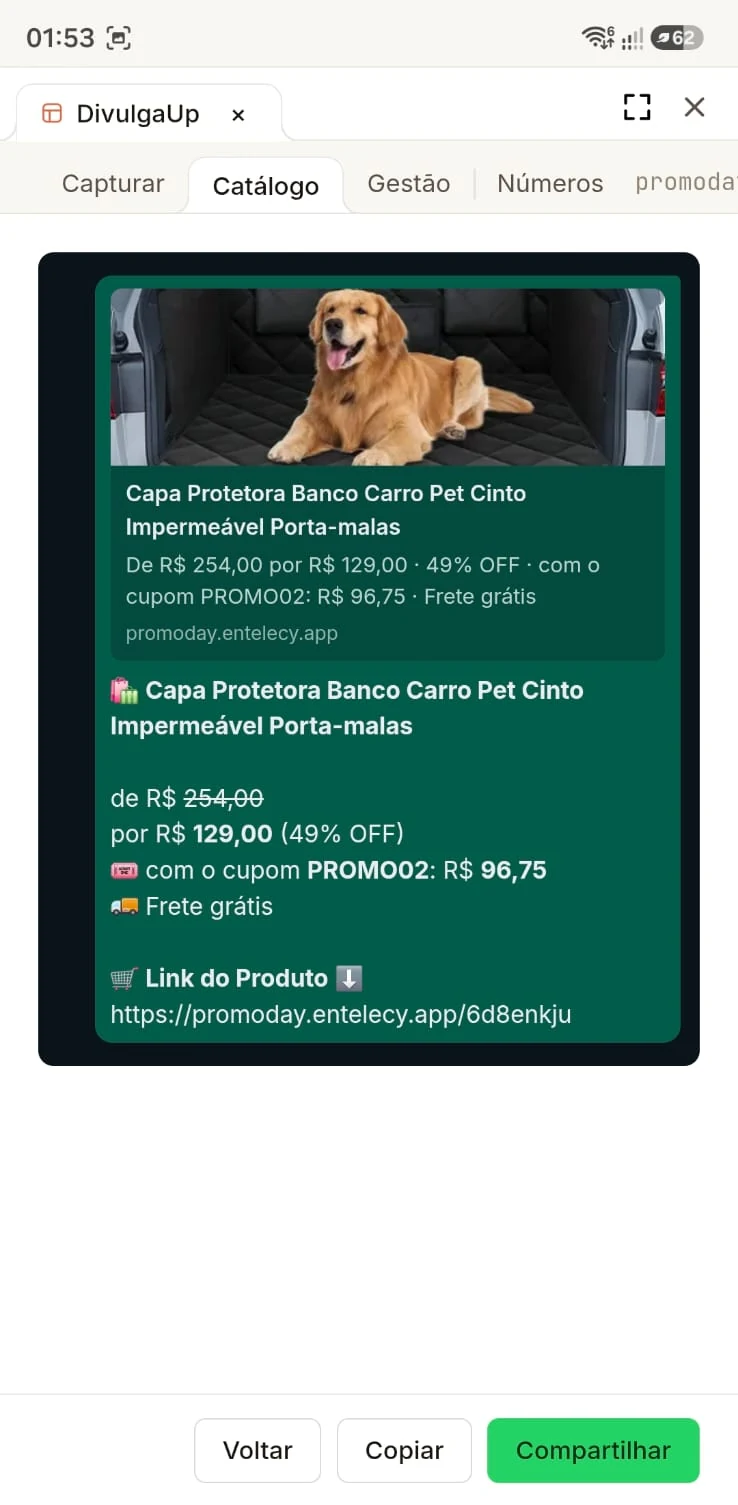 Material pronto de compartilhamento